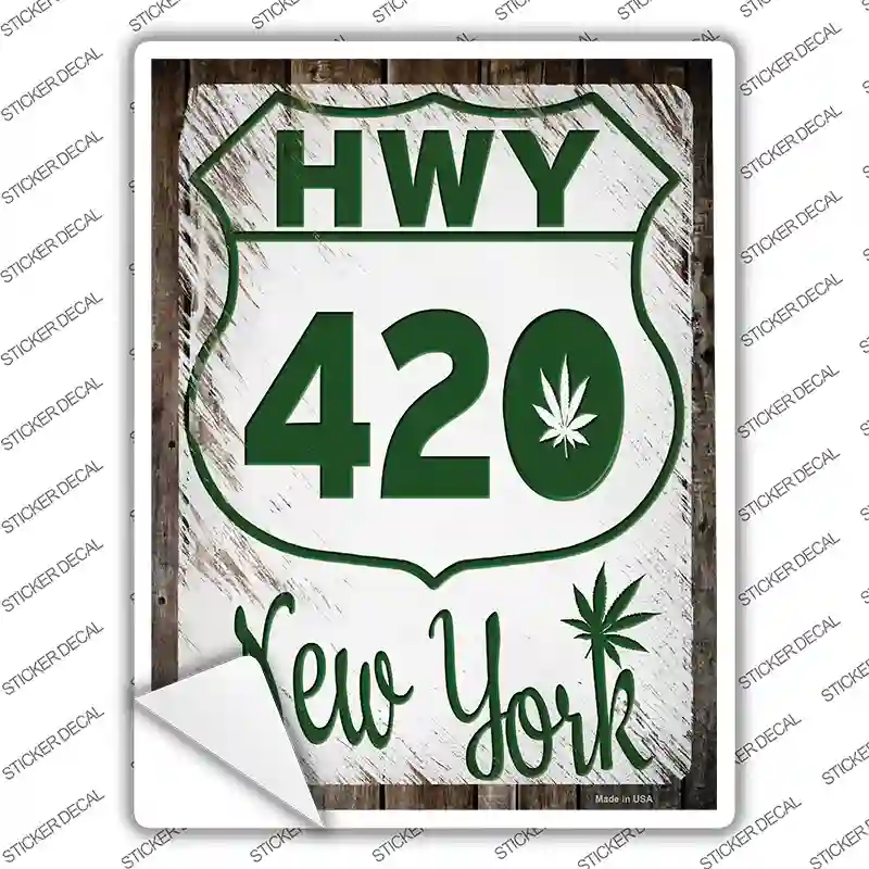 HWY 420 New York Novelty Rectangle Sticker Decal