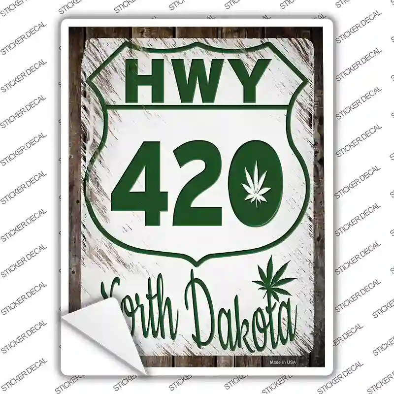 HWY 420 North Dakota Novelty Rectangle Sticker Decal