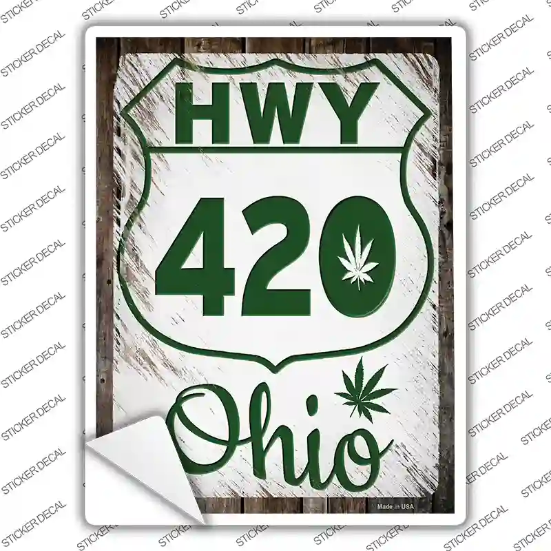 HWY 420 Ohio Novelty Rectangle Sticker Decal