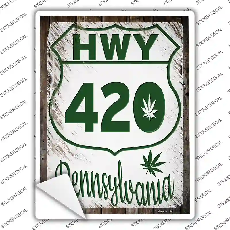 HWY 420 Pennsylvania Novelty Rectangle Sticker Decal