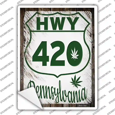 HWY 420 Pennsylvania Novelty Rectangle Sticker Decal