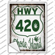 HWY 420 Rhode Island Novelty Rectangle Sticker Decal