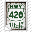 HWY 420 Utah Novelty Rectangle Sticker Decal