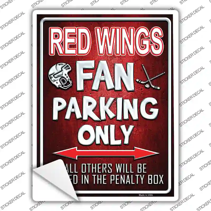 Red Wings Novelty Rectangle Sticker Decal