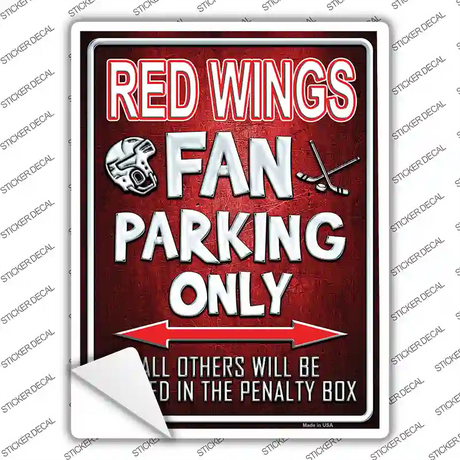 Red Wings Novelty Rectangle Sticker Decal