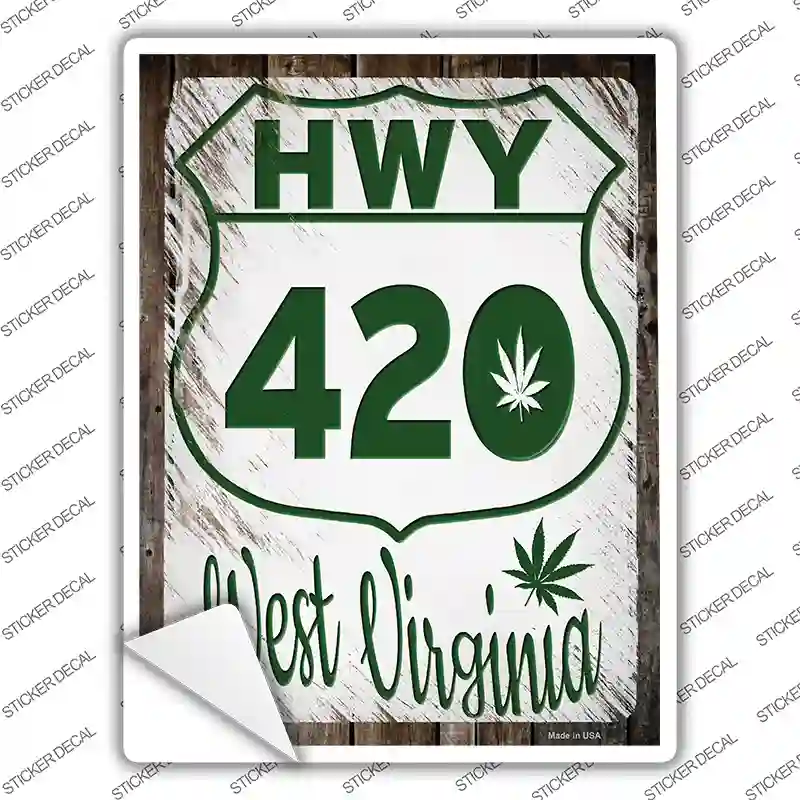 HWY 420 West Virginia Novelty Rectangle Sticker Decal