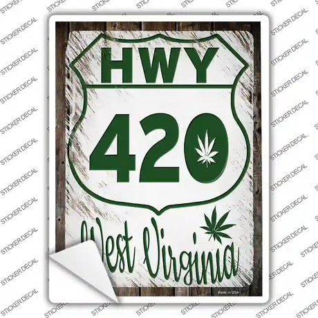 HWY 420 West Virginia Novelty Rectangle Sticker Decal