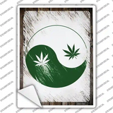 Yin Yang Weed Novelty Rectangle Sticker Decal