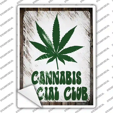 Cannabis Social Club Novelty Rectangle Sticker Decal