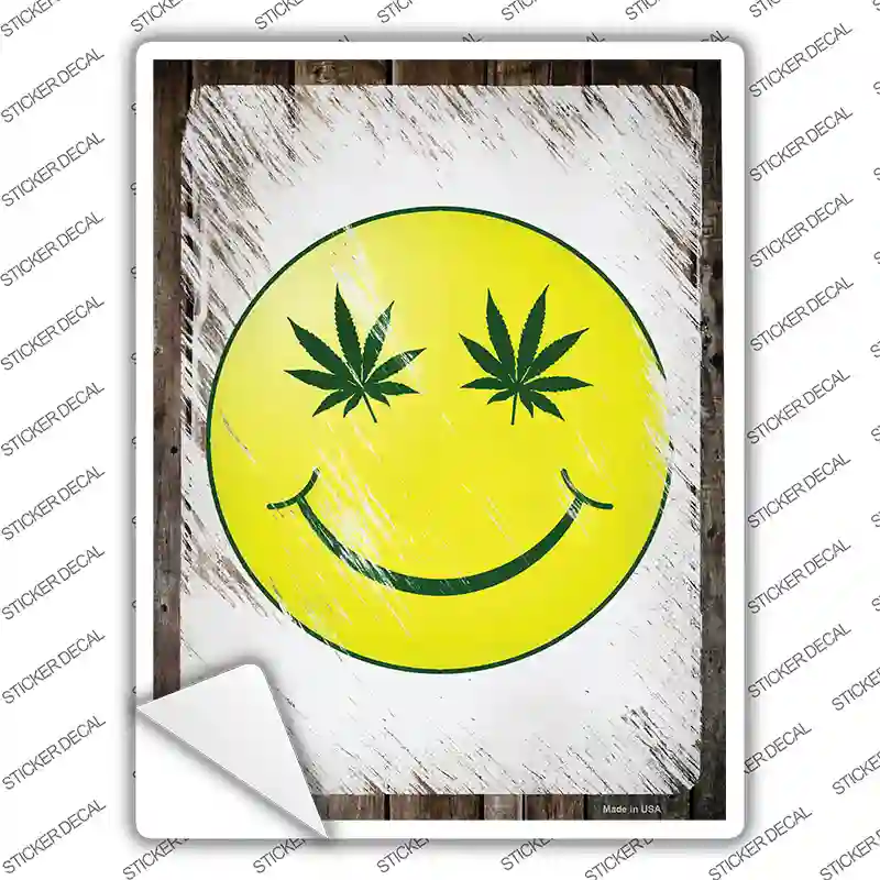 High Smiley Novelty Rectangle Sticker Decal