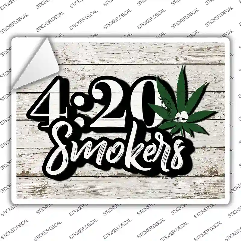 420 Smokers Novelty Rectangle Sticker Decal