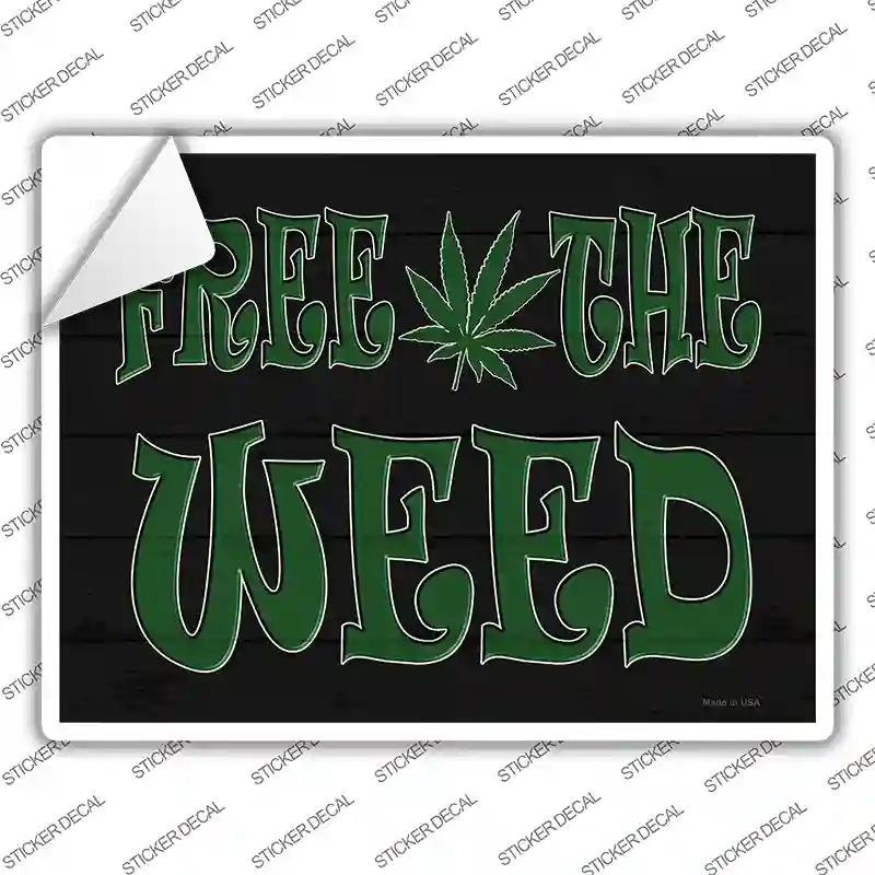 Free The Weed Novelty Rectangle Sticker Decal
