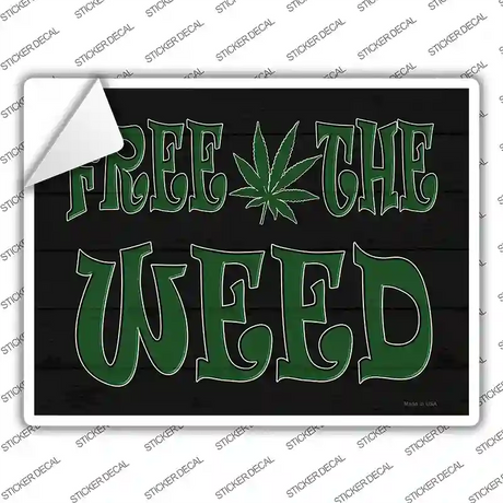 Free The Weed Novelty Rectangle Sticker Decal