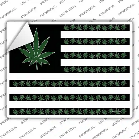 American Flag Weed Novelty Rectangle Sticker Decal