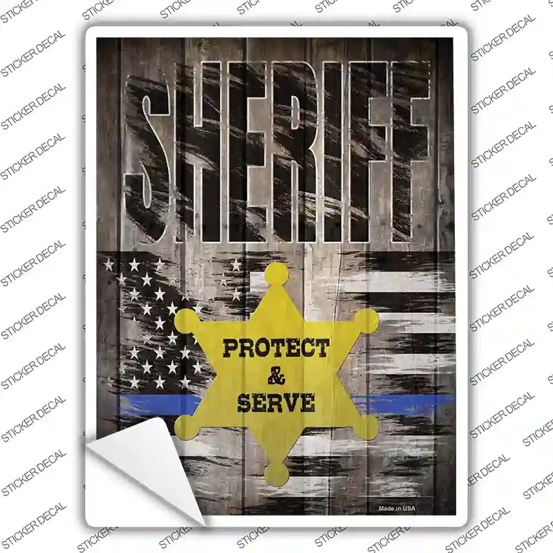 Sheriff Protect and Serve Novelty Rectangle Sticker Decal