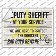 Deputy Sheriff Beware Novelty Rectangle Sticker Decal