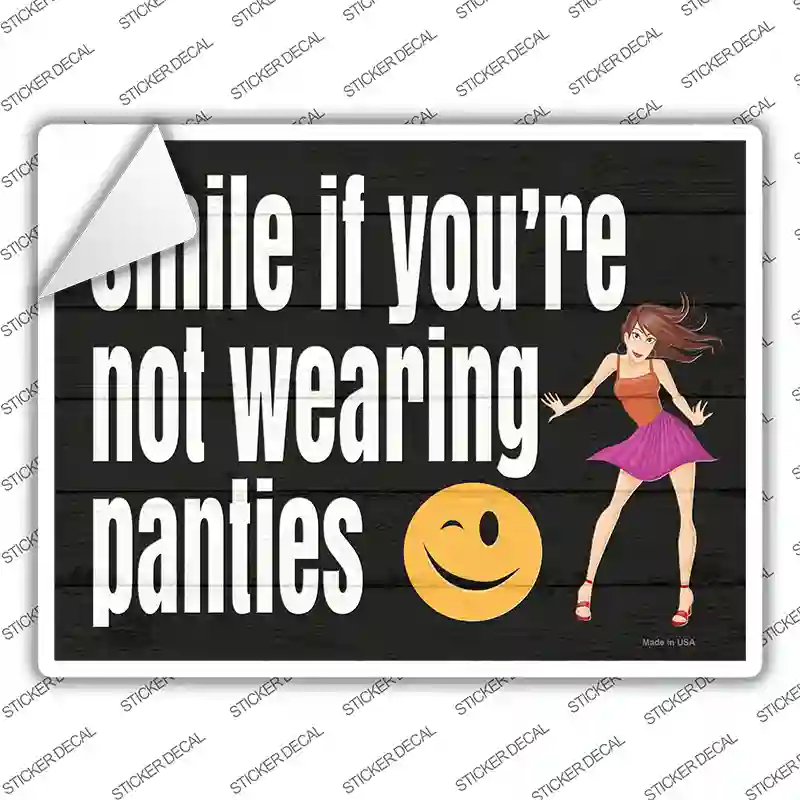 Not Wearing Panties Novelty Rectangle Sticker Decal