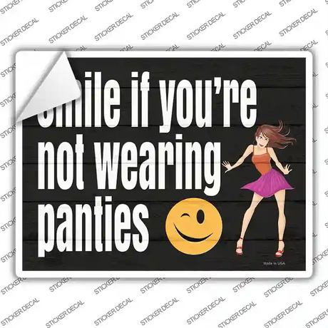 Not Wearing Panties Novelty Rectangle Sticker Decal