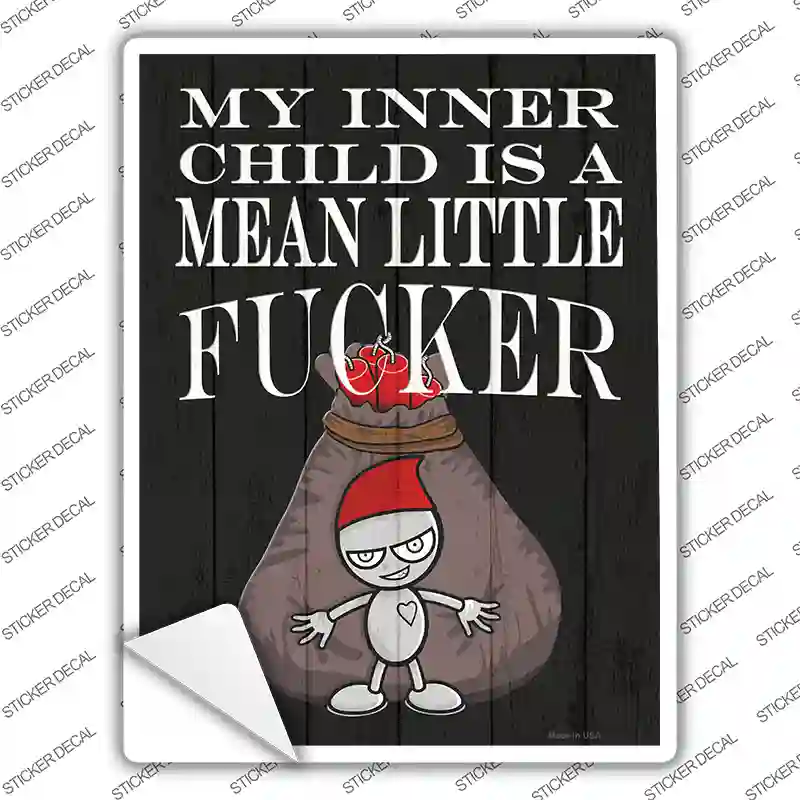 Mean Little Fcker Novelty Rectangle Sticker Decal