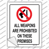 Weapons Are Prohibited Novelty Rectangle Sticker Decal