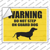 Dont Step On Guard Dog Weenie Novelty Rectangle Sticker Decal