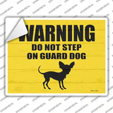 Dont Step On Guard Dog Chihuahua Novelty Rectangle Sticker Decal
