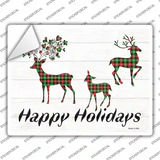 Happy Holidays Reindeer Novelty Rectangle Sticker Decal