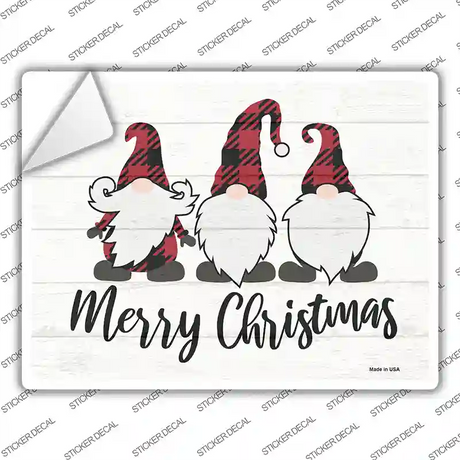 Merry Christmas Gnomes Novelty Rectangle Sticker Decal