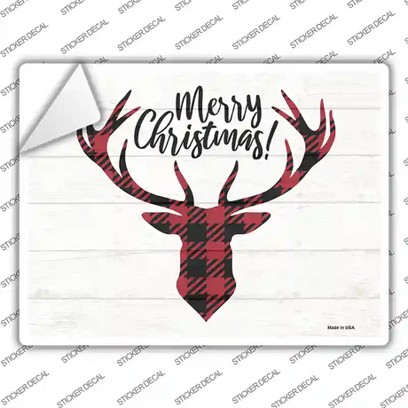 Merry Christmas Reindeer Novelty Rectangle Sticker Decal