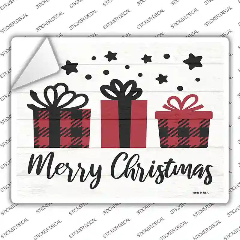 Merry Christmas Presents Novelty Rectangle Sticker Decal