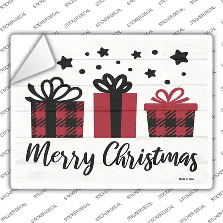 Merry Christmas Presents Novelty Rectangle Sticker Decal