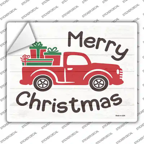 Merry Christmas Hauling Presents Novelty Rectangle Sticker Decal