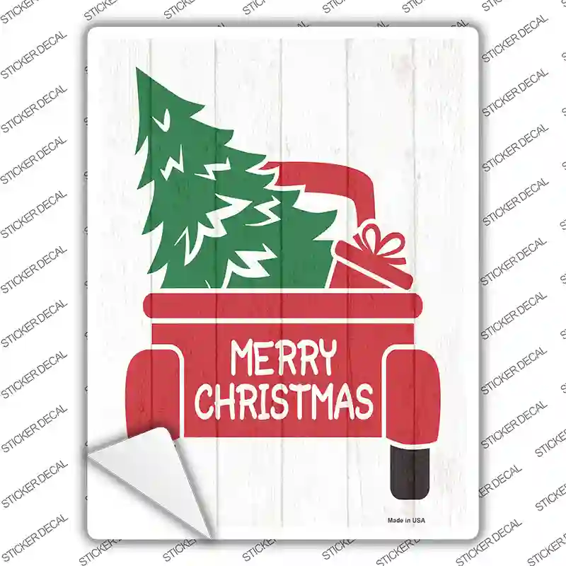 Merry Christmas Back Of Truck Novelty Rectangle Sticker Decal