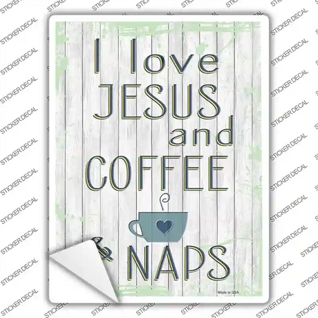 Jesus Coffee Naps Novelty Rectangular Sticker Decal