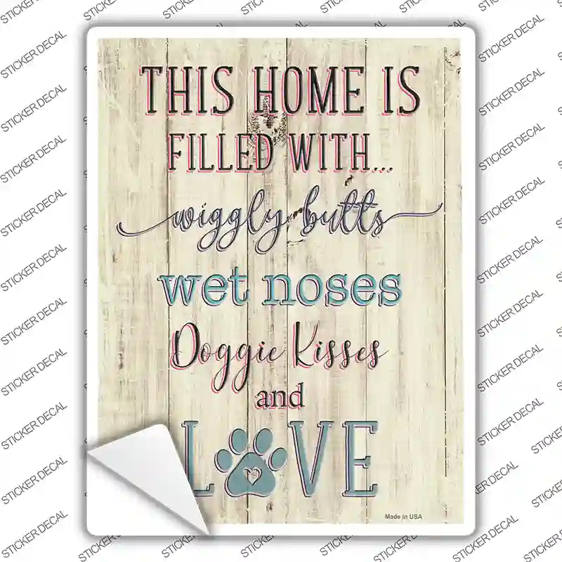 Wigglebutts Wet Noses Doggie Kisses Novelty Rectangular Sticker Decal