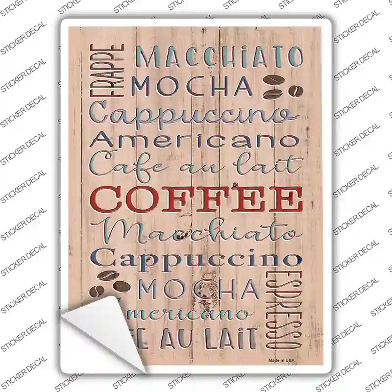 Coffee Novelty Rectangular Sticker Decal