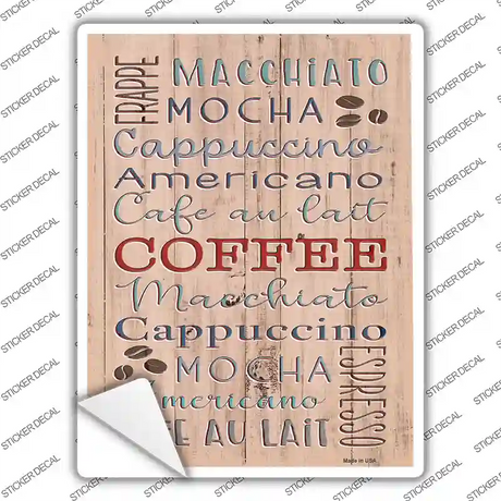 Coffee Novelty Rectangular Sticker Decal