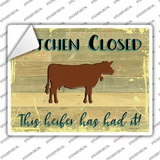 Kitchen Closed Novelty Rectangular Sticker Decal