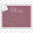 Bless Food Family Love Novelty Rectangular Sticker Decal