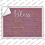 Bless Food Family Love Novelty Rectangular Sticker Decal