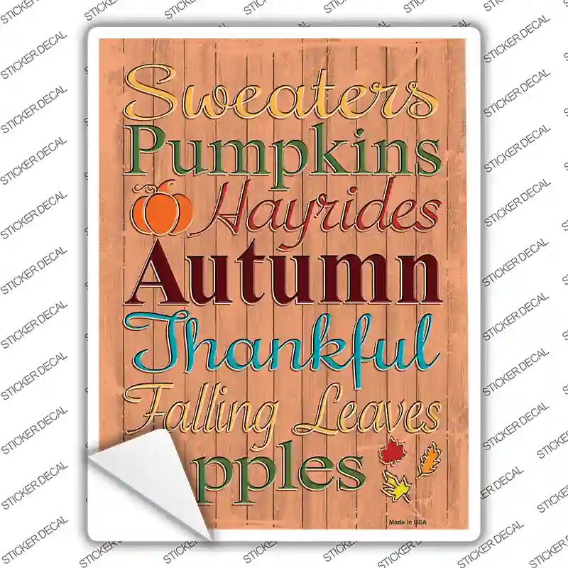 Sweaters Pumpkins Autumn Novelty Rectangular Sticker Decal