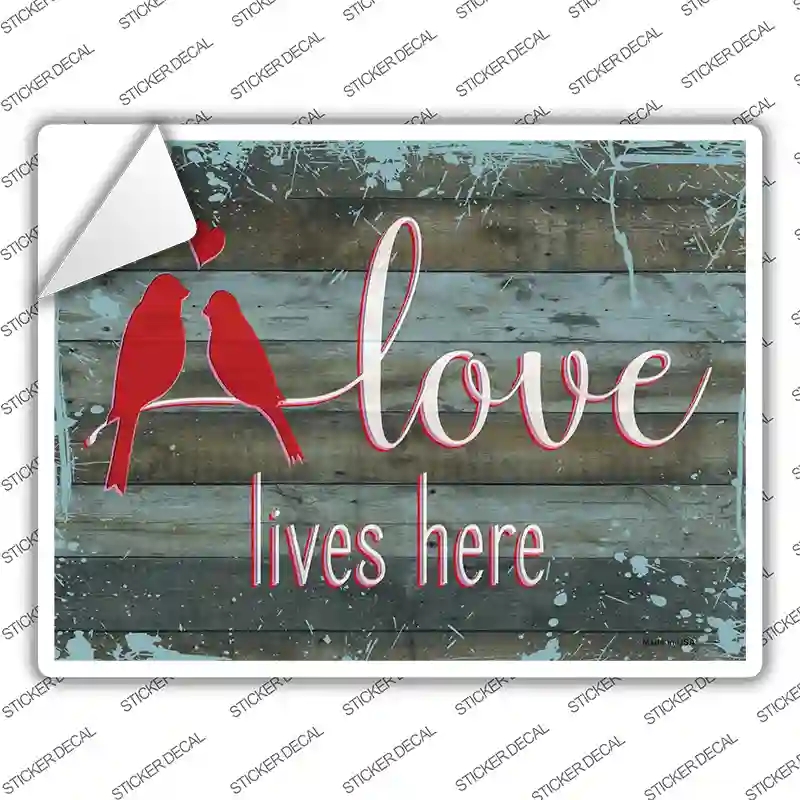 Love Lives Here Novelty Rectangular Sticker Decal