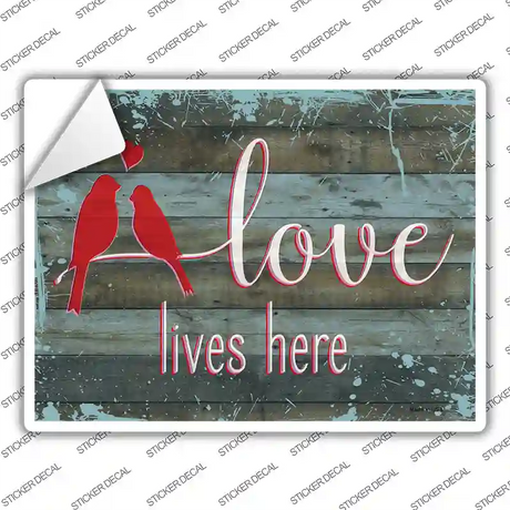 Love Lives Here Novelty Rectangular Sticker Decal