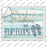Sunshine And Flip Flops Novelty Rectangular Sticker Decal