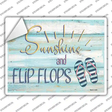 Sunshine And Flip Flops Novelty Rectangular Sticker Decal
