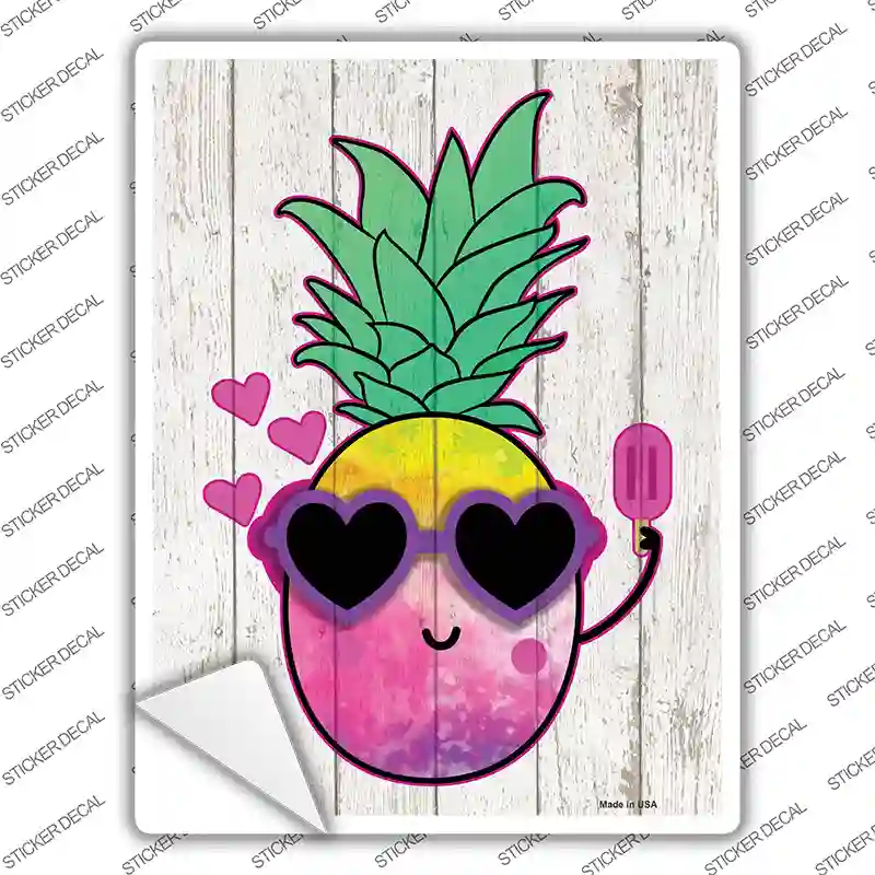 Watercolor Pineapple Novelty Rectangle Sticker Decal