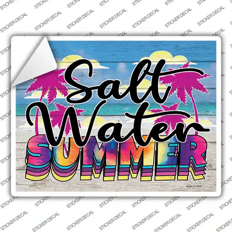 Salt Water Summer Tie Dye Novelty Rectangle Sticker Decal