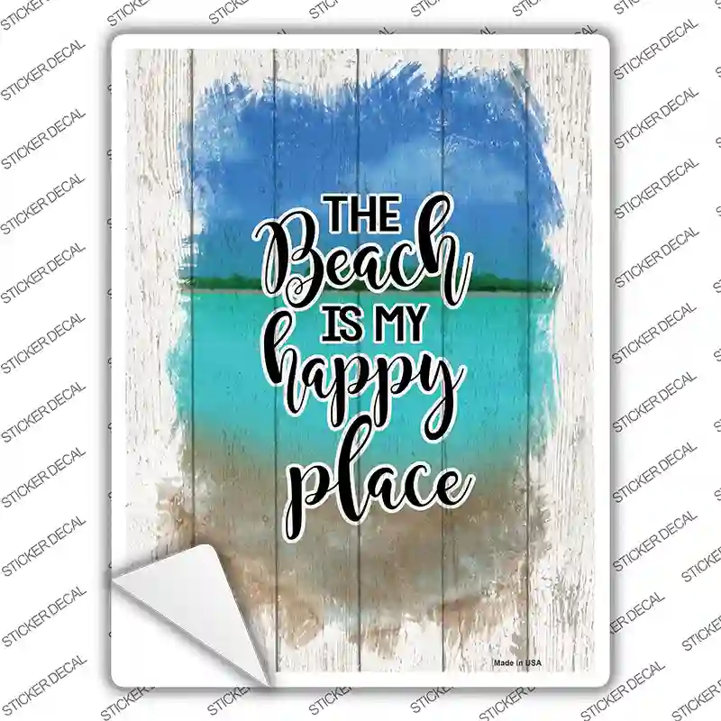 Beach Is My Happy Place Novelty Rectangle Sticker Decal