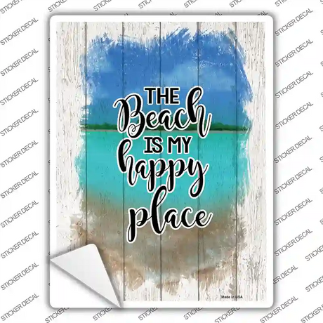 Beach Is My Happy Place Novelty Rectangle Sticker Decal
