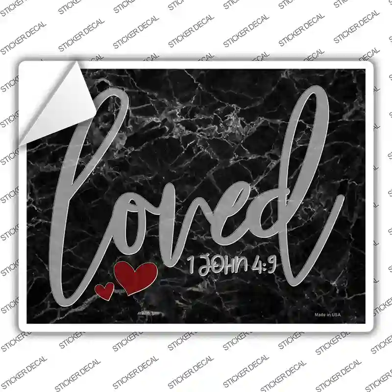 Loved Bible Verse Novelty Rectangle Sticker Decal